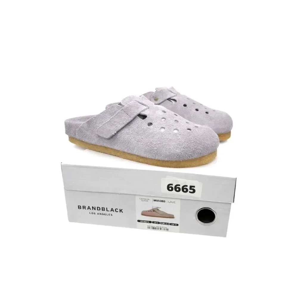 Men’s Suede Clog Mule Brandblack Carrera Size 9 Lavender Slip On Comfort Shoes